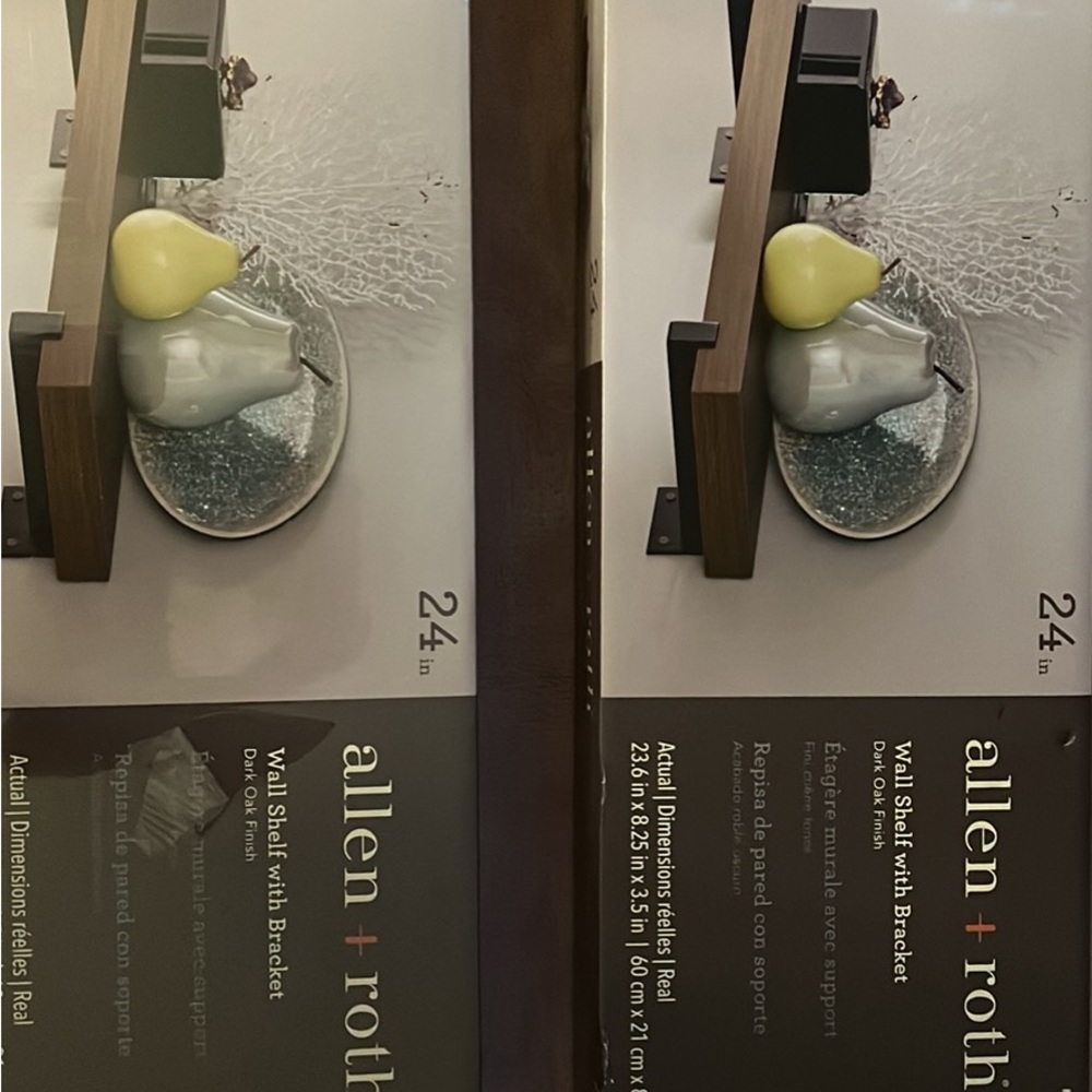 2 allen+roth shelves, brand new, except plastic wrapping took off of one
